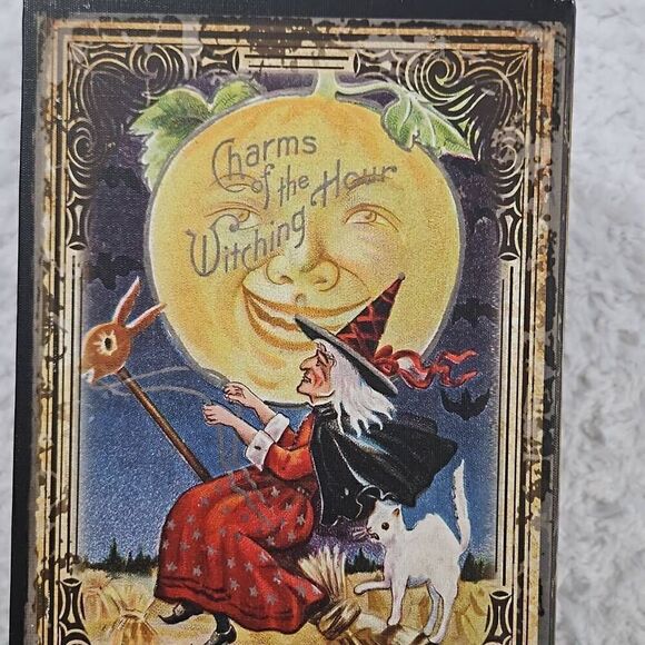 Halloween Secret Hidden Storage Book Witches Tales Dark Magic Potions Spells - Picture 2 of 11